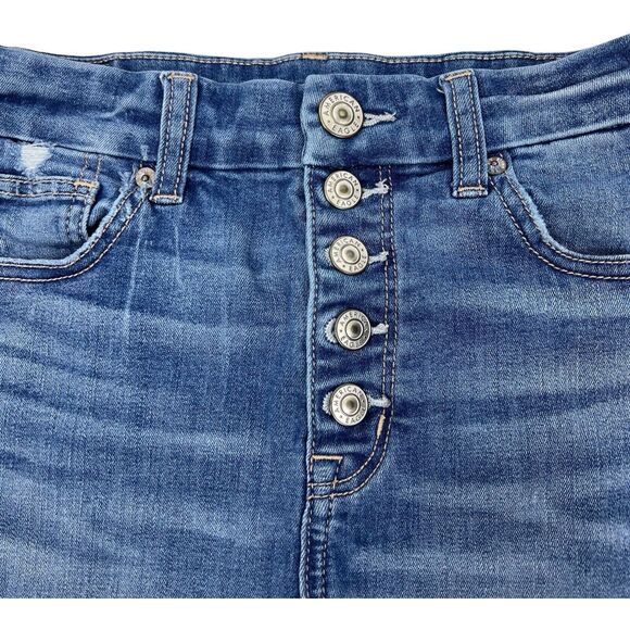 American Eagle Curvy Hi Rise Shortie Shorts Sz 0 Button Fly - Picture 2 of 5